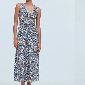 Madewell sleeveless V Neck Midi Dress in Floral